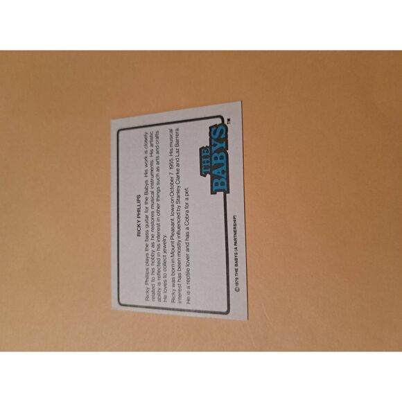 Vintage 1979 The Babys Trading Card #27 London Rock Band Collectible - Picture 2 of 2